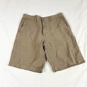 Tommy Bahama Mens Brown Plaid Chino Linen Shorts Size 36